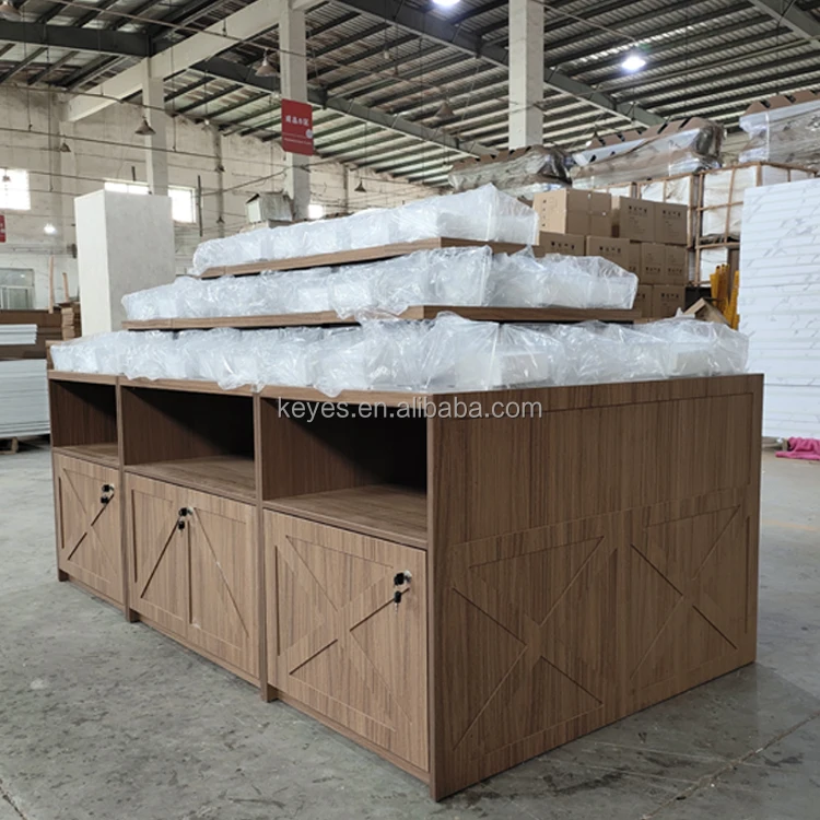 Supermarket Shelves Customized Retail Store Display Stand Wooden Candy Display Racks Commercial Promotional Display Cabinet Wood