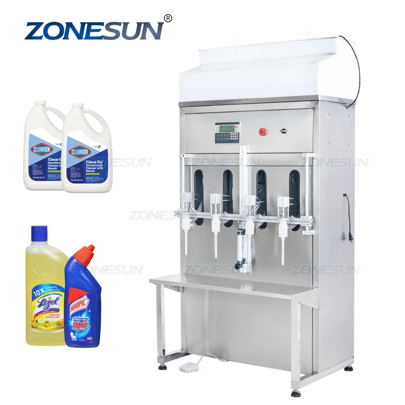 ZONESUN ZS-YTCR4 Toilet Cleaner Quantitative Anti Corrosion Resistant Liquid Filling Machine