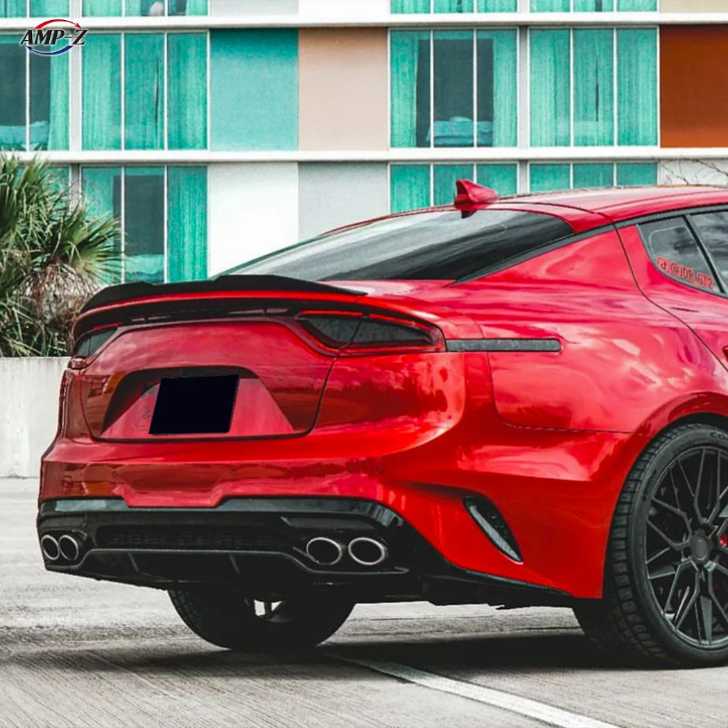 AMP-Z Stinger Gloss Black Plastic Material Rear Trunk Spoiler Auto Body Kits For KIA Stinger 2018+ Car Accessories