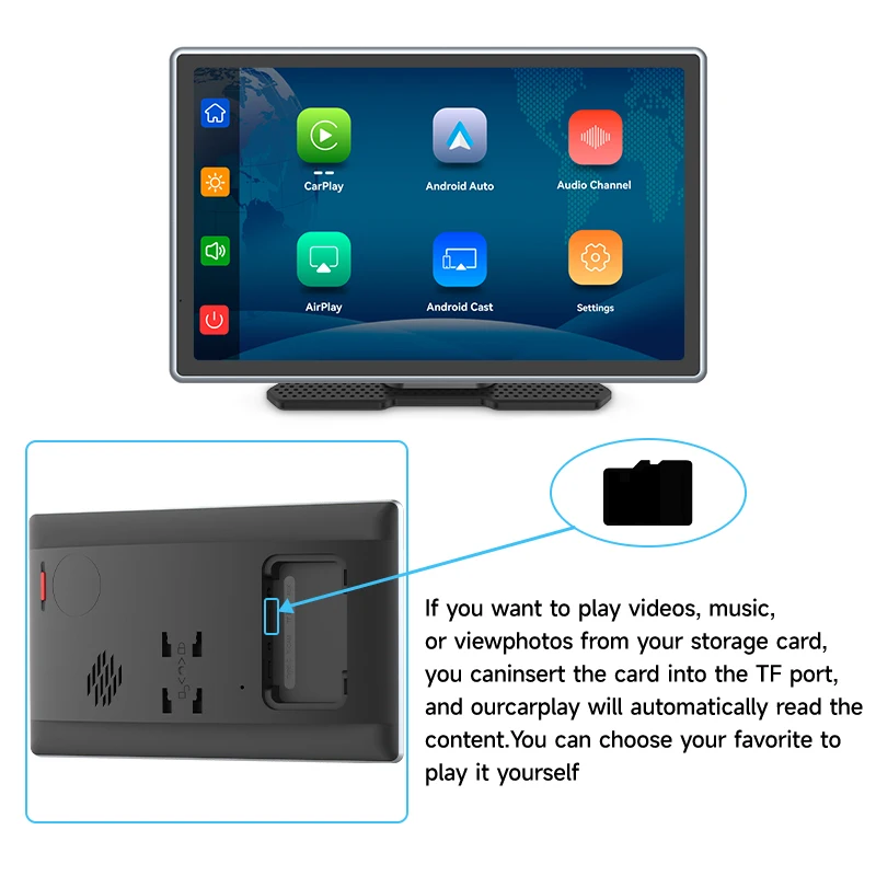 Maustor Universal 9 inch CarPlay Screen for Car Compatible with Wireless CarPlay & Android IPS Touch Screen Car Mp5 Player