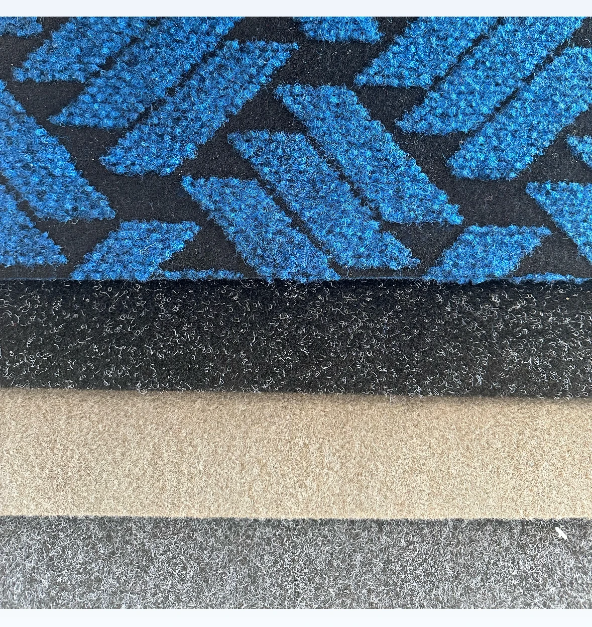 velour carpet with nail PVC backing mat