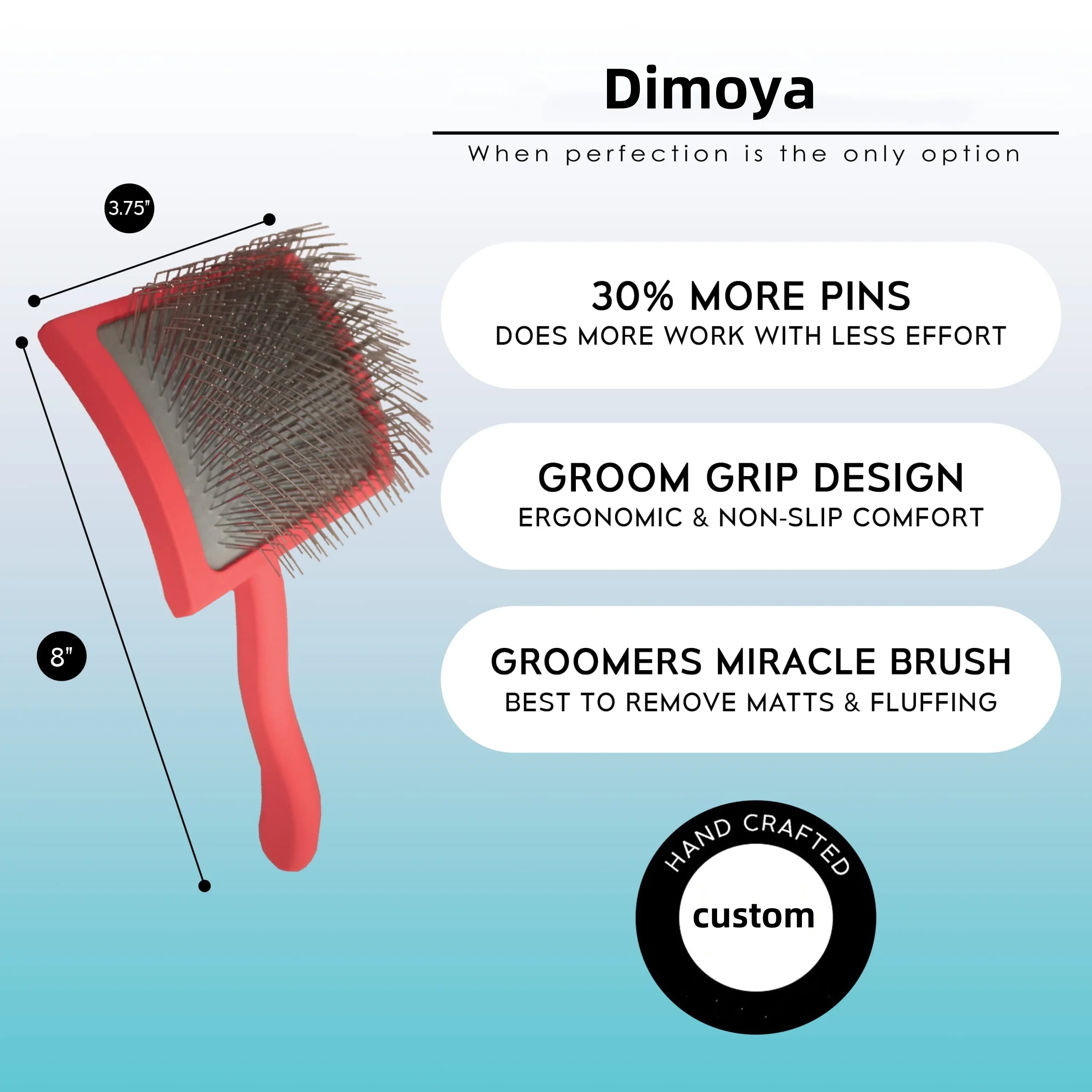 2024 New Pet Grooming Long Pin Wood Pet Dog Brush Handle paint curved Dog Slicker Brush for Goldendoodle Labradoodle