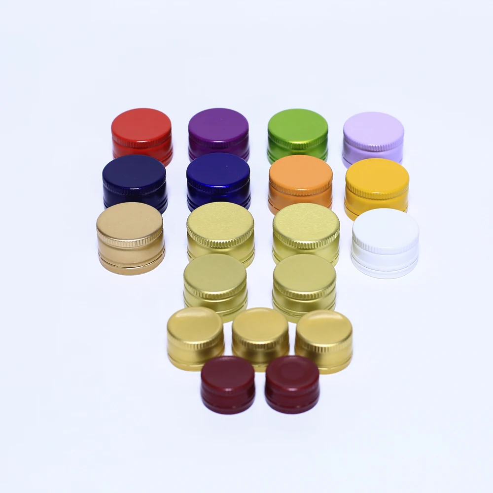 Pilfer-Proof Cap / Plain Silver Aluminum Screw Cap 28mm PE Foam Liner for Soft Drinks and Alcohol Drinks