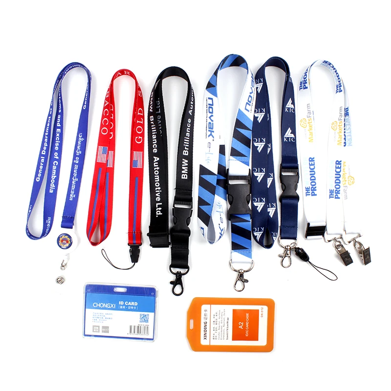 Personalized Luxury Cute Custom Sublimation Printed Keychains Lanyards ID Badge Holder Neck Polyester Lanyard
