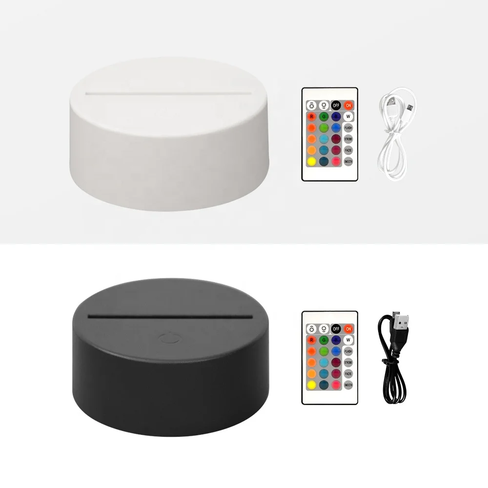 Wholesale 16 Colors changing 3D AAA Battery Operated ABS Night Light Base