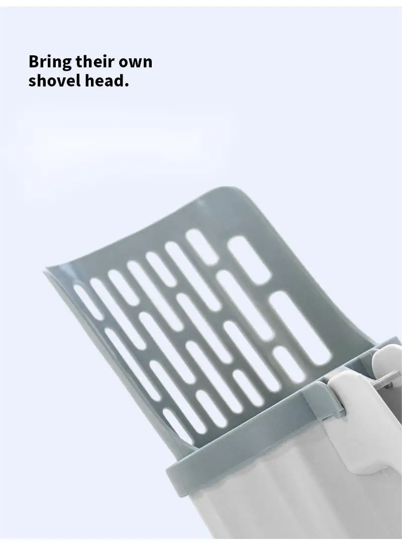Plastic Cat Litter Scoop Fast Cat Poop Cleaning Hollow Cat Sand Integrated Shovel With Poop Bag