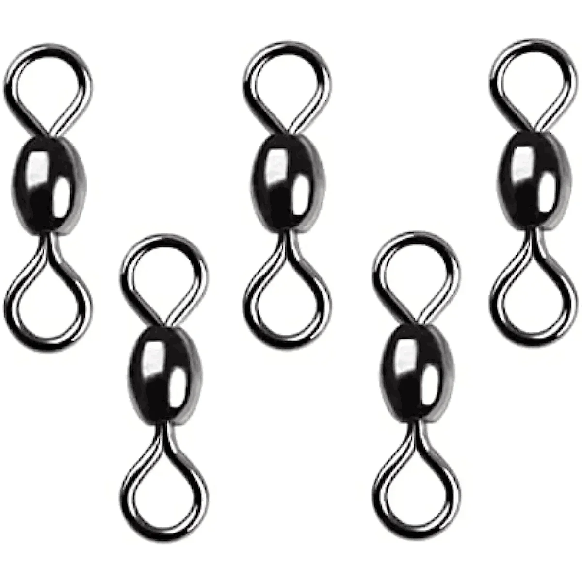 10PCS Barrel Fishing Swivels Surf Fishing Tackle Rolling Swivels Fishing Connector with Black Nickel Freshwater Salt wate Tackle