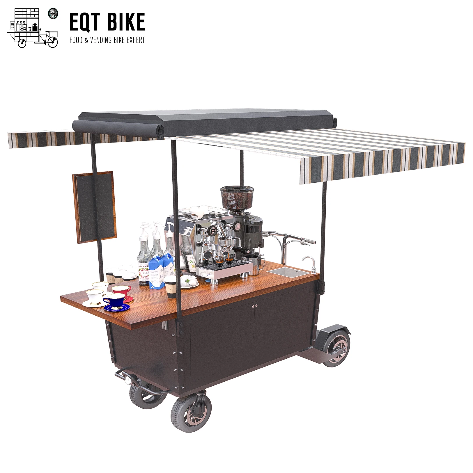 EQT Business Cart for Street Sale Cargo Skate Electric Coffee Bike Skate Electric Tricycle Scooter