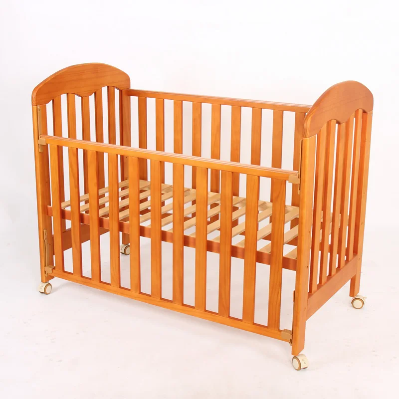 
Beech Wood Height-adjustable Crib Solid Wood Cribs Removable and Lightweight Crib 