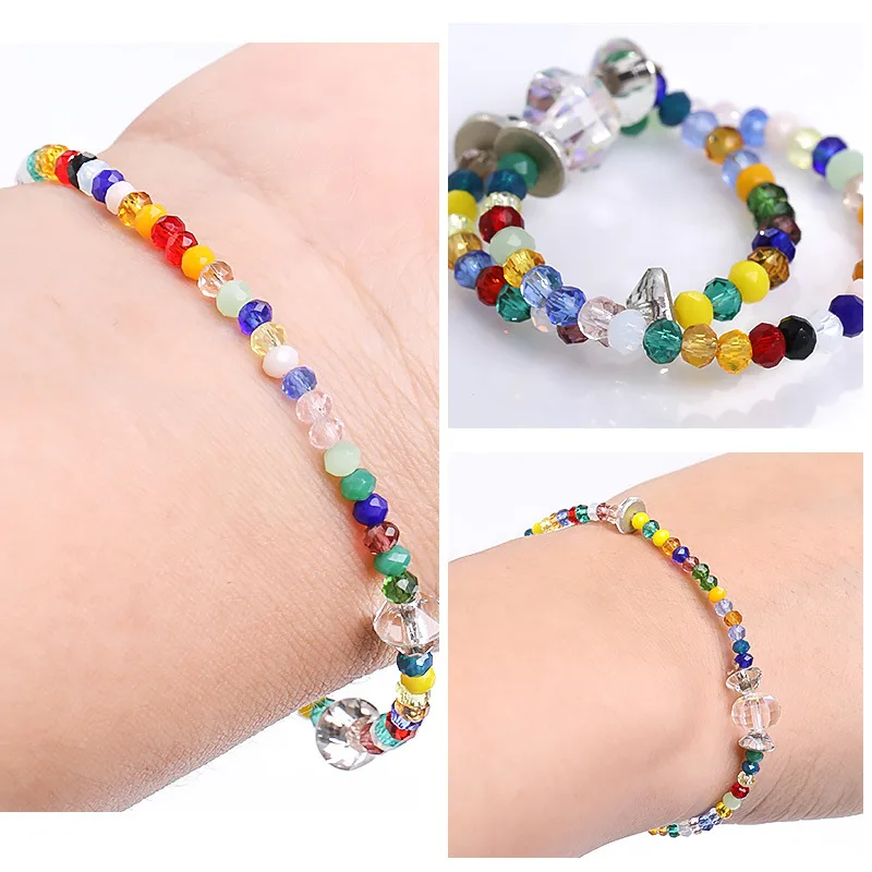 Xichuan 2mm 24 Colors Glass Beads With Holes Round Crystal Loose Faceted Rondelle Glass Crystal Beads