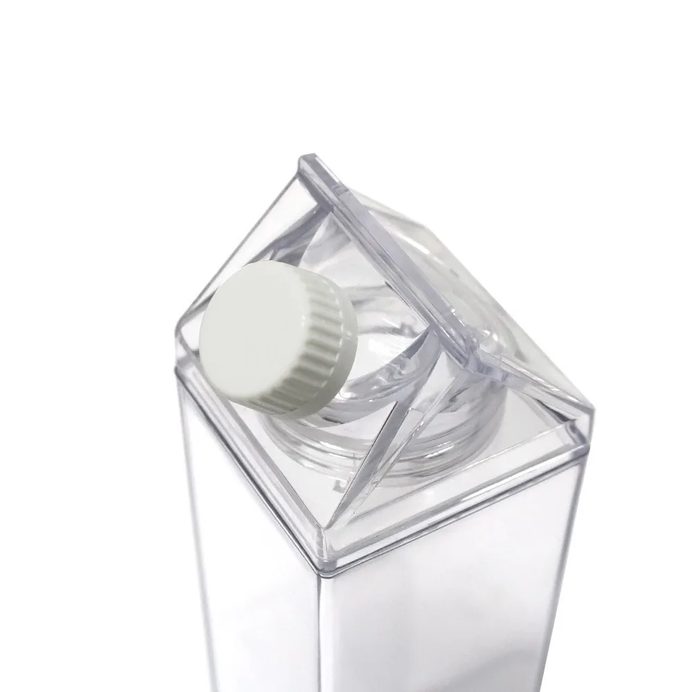 Good quality BPA free square clear carton transparent 17oz 500ml 1000ml acrylic plastic milk bottle for sale