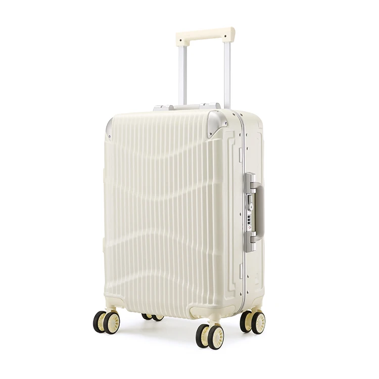 white mini Aluminum luggage suitcase set packing for girls