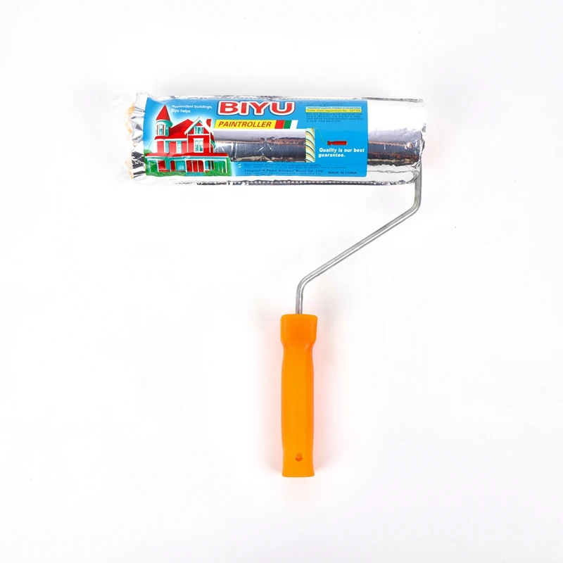 wholesale professional paint roller blue and yellow stripe with orange handle