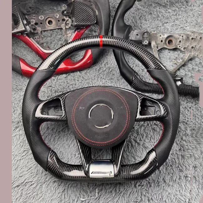 professional custom new leather steering wheel for Mercedes benz s class v class w203 w205 w204 w213 w221 amg upgrade