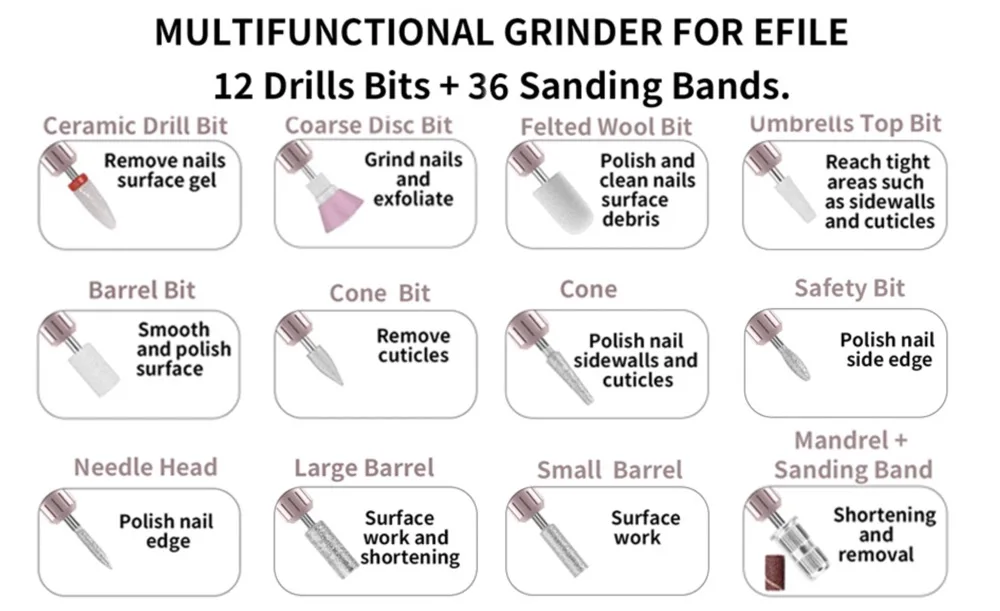 Free sample New 35000rpm crystal cordless portable display rechargeable mini nail art electric manicure nail drill file