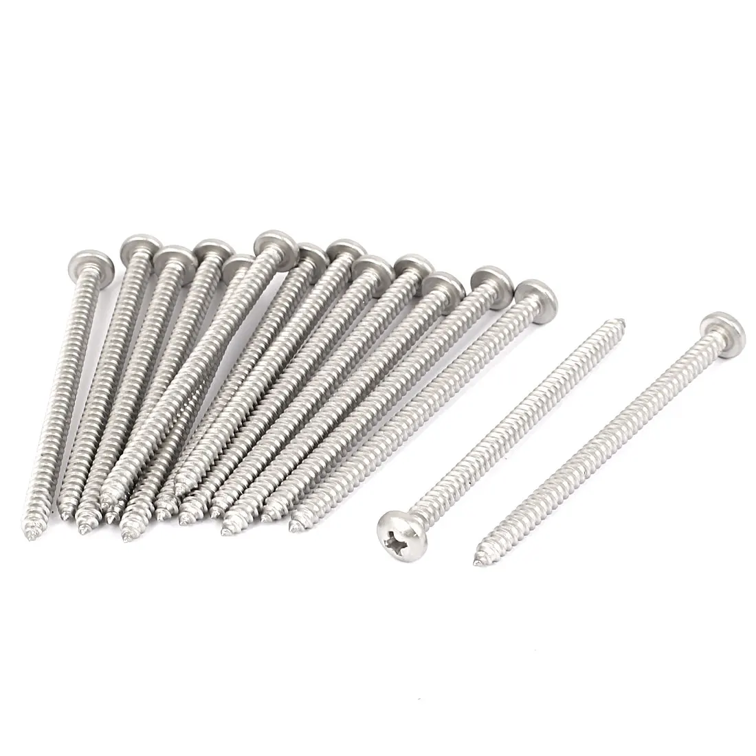 #10 M4.8x75mm Stainless Steel Phillips Round Pan Head Self Tapping Screws 15pcs