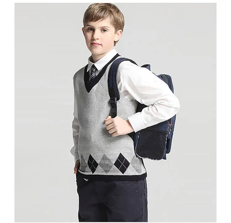 Low MOQ Cheap Custom Clothes School Children pullover Sweaters Best Quality Custom Knitted Sweaters for Primary School