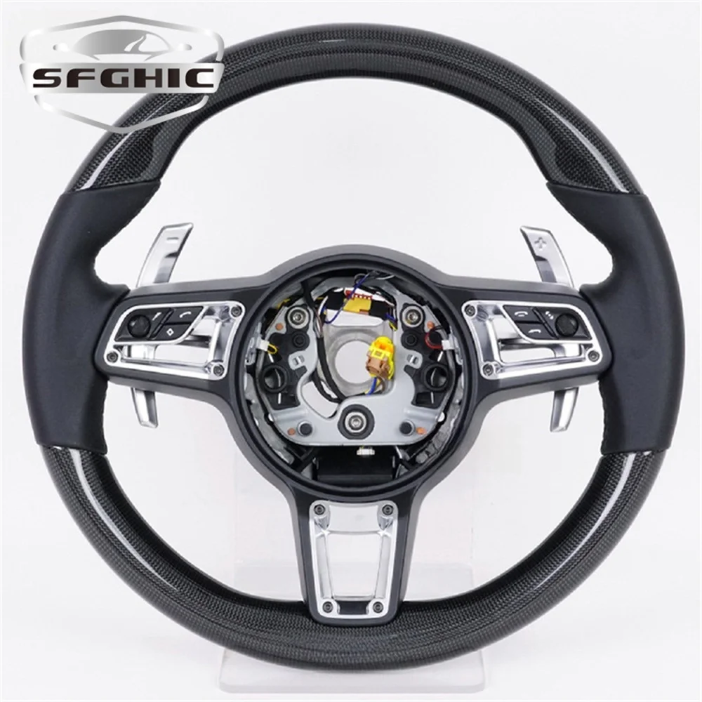 Customized Carbon Fiber Leather Car Steering Wheel For Porsche Panamera Macan Cayenne 918 911 718 970 971 958 Car Accessories
