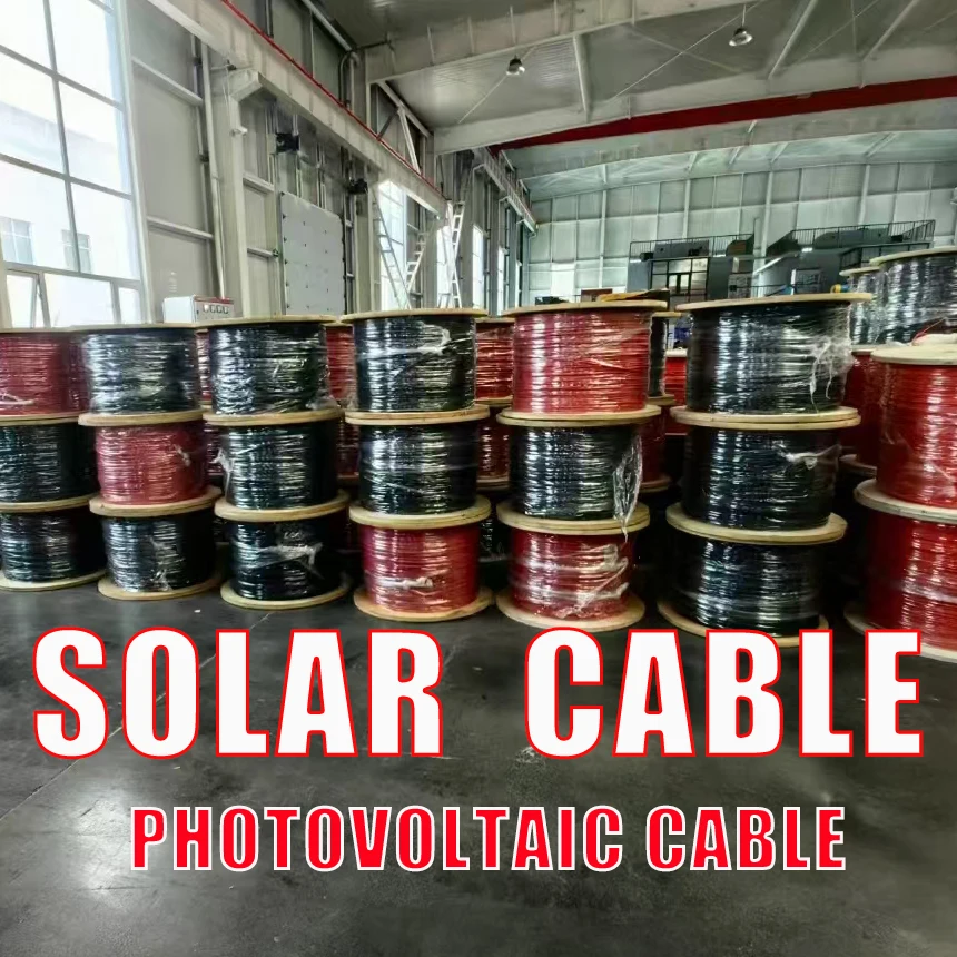 PV1-F Solar Cable 4mm2 6mm2 Solar Panel Cable Photovoltaic Wire Red & Black Tinned Copper