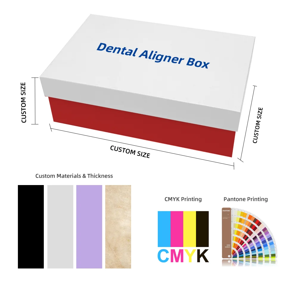 Gift Paper Cardboard Package Luxury Rigid Custom Lid And Base Boxes Dental Teeth Aligner Packaging Box