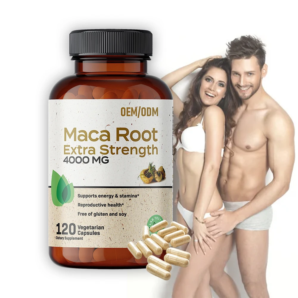 Органический 100% чистый Non-GMO поддерживает репродуктивное здоровье натуральный энергетик 4000 мг веганский корень мака капсулы