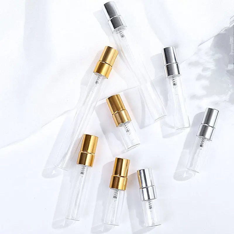 100pcs/lot 2ml Travel Portable Transparent Vials Custom Logo Perfume Bottle Spray Glass Bottles  Empty Sample Refillable Bottles