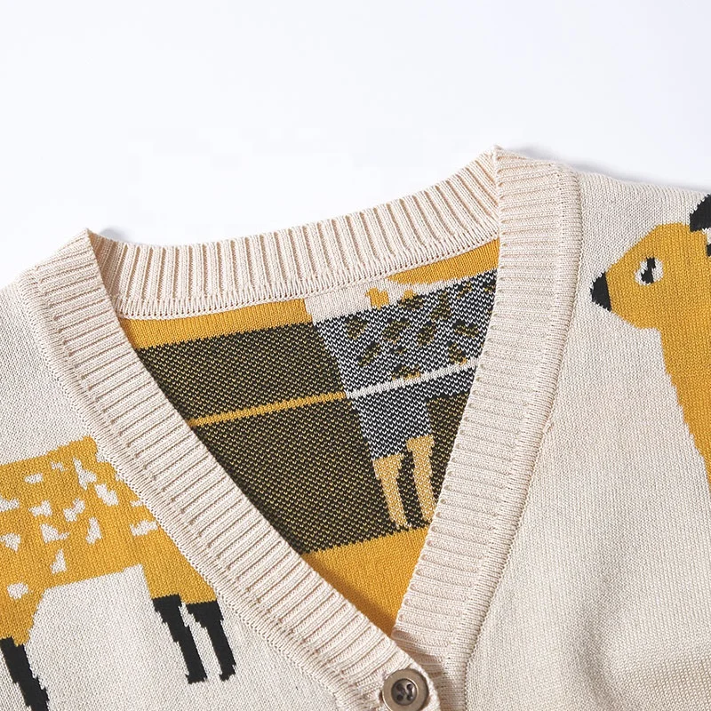 
Kids pattern Sweater Cardigan Winter Knit Girls Children Baby Bag Gift Custom Pullover 