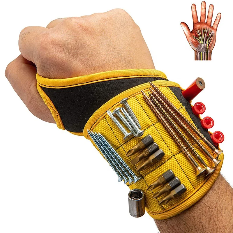 
 Пользовательский магнитный браслет, портативные магниты, удерживают винты, сильные мужские инструменты, магнитный браслет для удержания винтов  