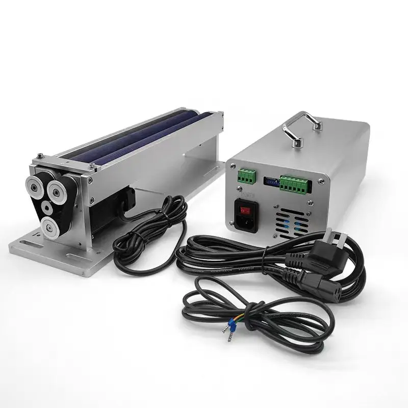 Large and Small Rubber Rollers 80mm Round Wheel Rotary Axis Chuck for Fiber Laser New Condition a Rolling Roller