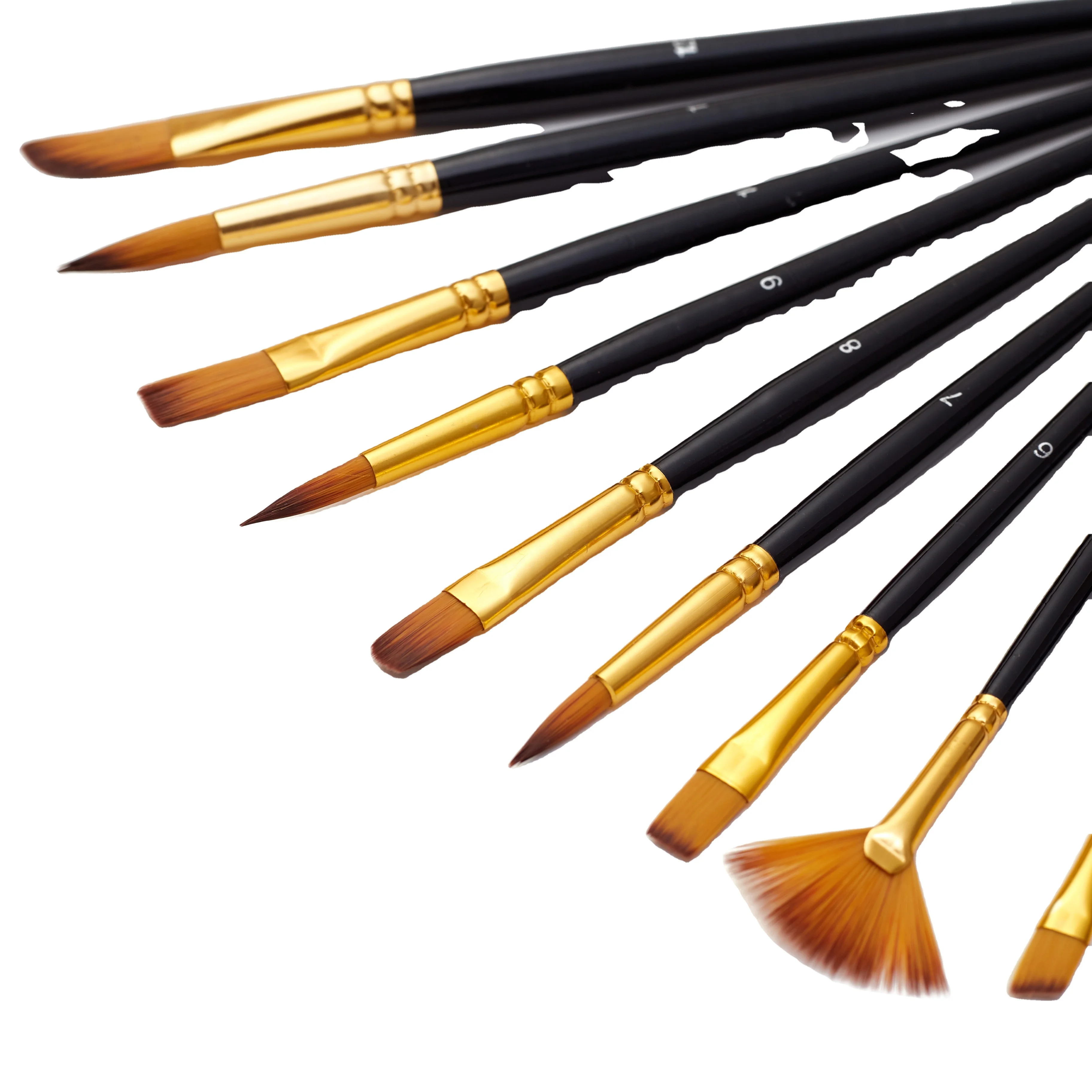 15pcs Artist Paint Brushes For Acrylic Oil Watercolor Body Face Painting Rock