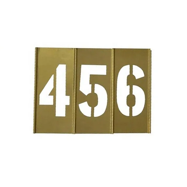Brass Interlocking Stencil Letter and Figure Set For Paint
