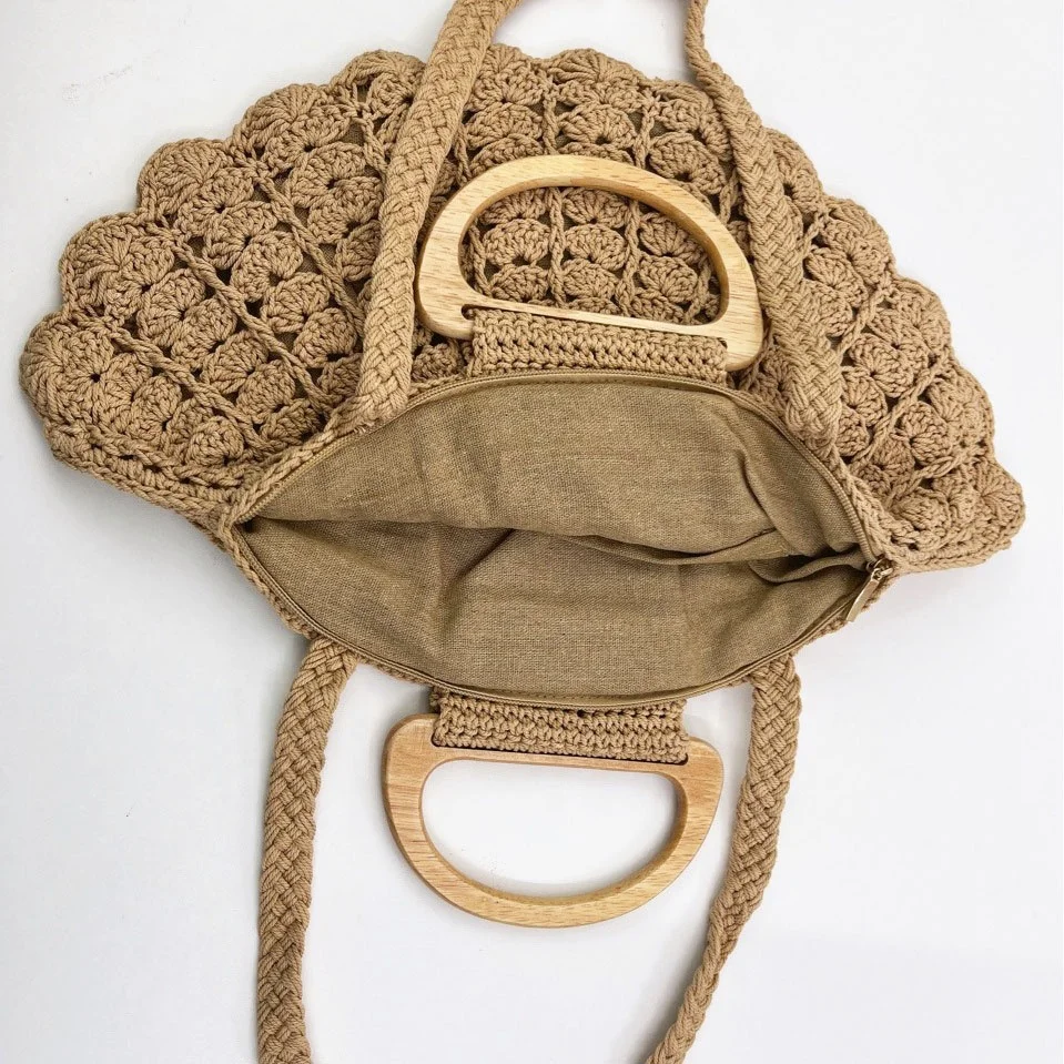 New Arrival Handmade Handbag Women Wholesale Fan-Shaped Crochet Bag Fashion Crochet Yarn Bag For women