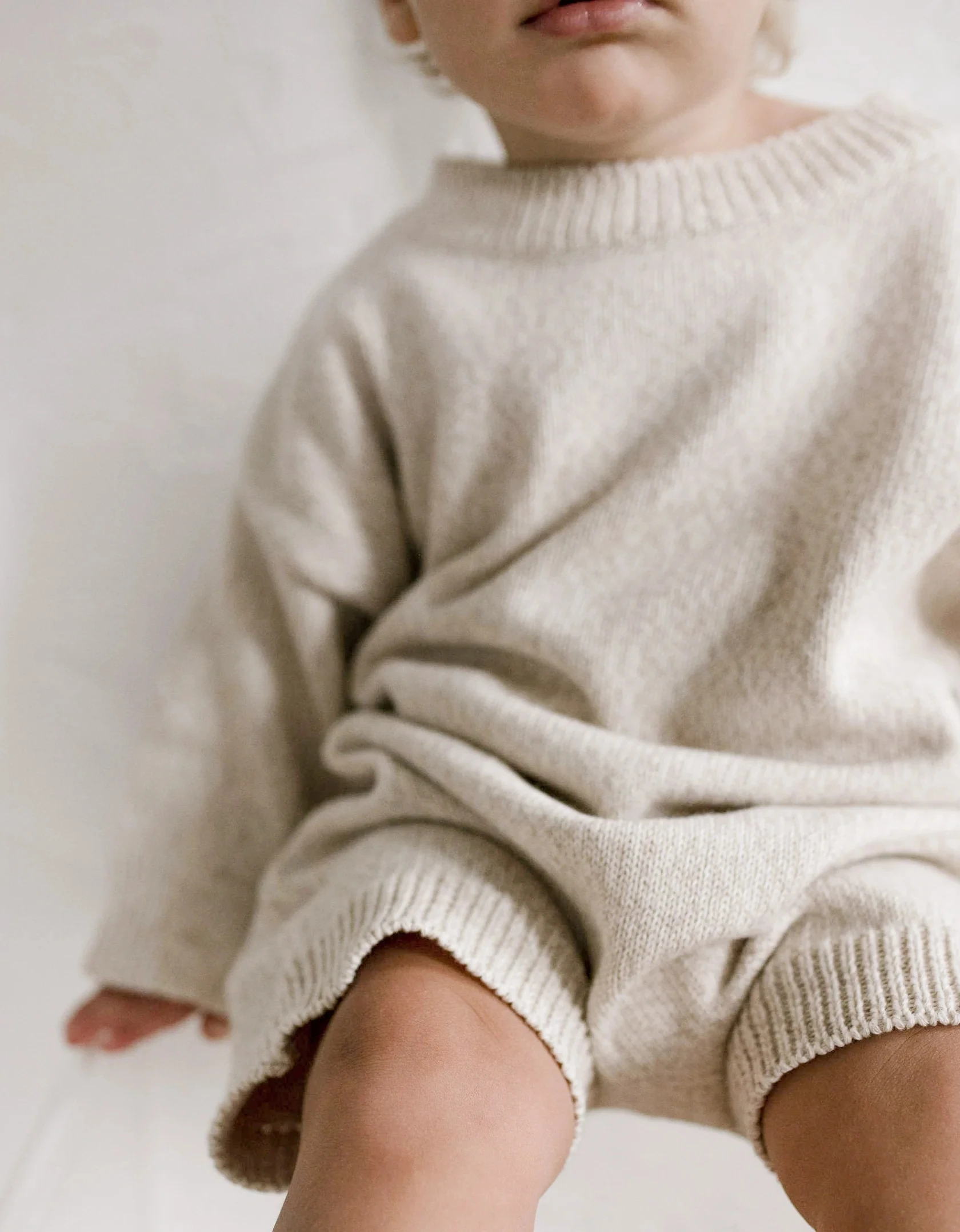 2024 Custom Toddler Newborn Spring Striped Plain Long Sleeve Organic Cotton Baby Knit Romper onesies