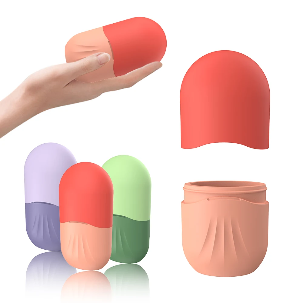 New Design Salon Skin Ice Globes Holder Face Massager Cooling Facial Ice Cube Mold Silicone Ice Roller for Face