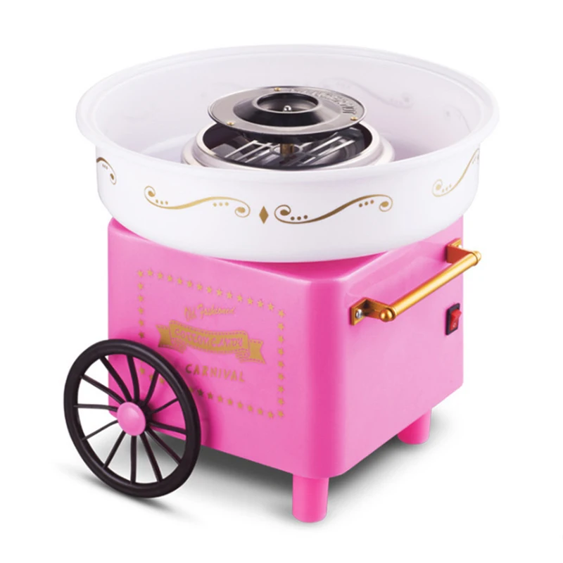 Mini Home Cartoon Trolley Cotton Candy Machine Maker Toy For Children