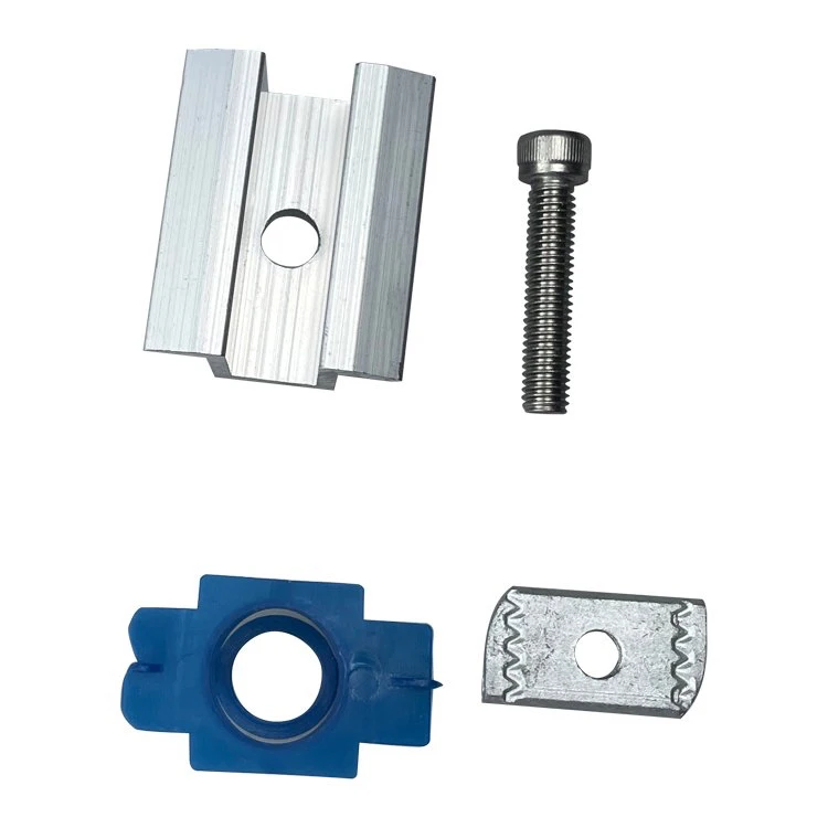 aluminium alloy pv brackets mid and end clamp for photovoltaic panel mounting system