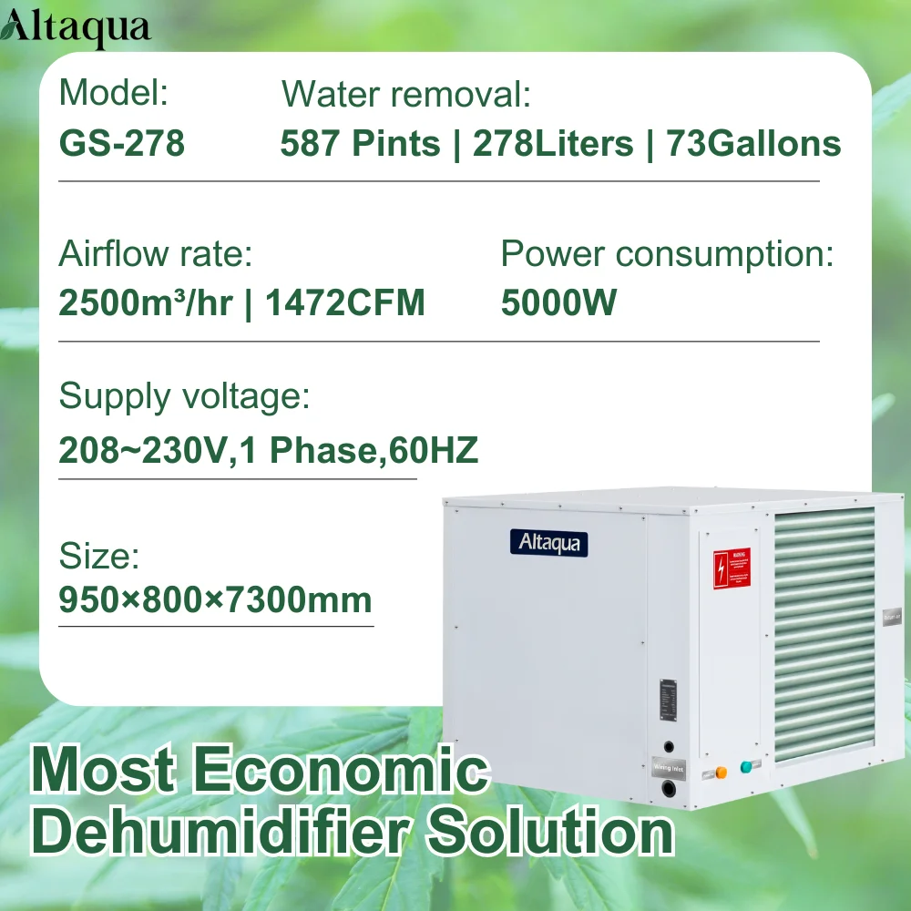 Altaqua Agricultural Greenhouse Industrial Dehumidifier Humidity Temperature Control Industrial Dehumidifier For Indoor Plant