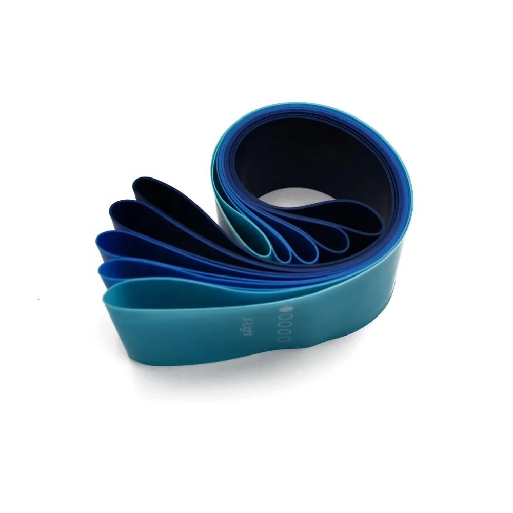 Customize Logo Latex rubber loop resistance bands elastic stretch Fitness bands exercise mini yoga leg hip booty bands blue
