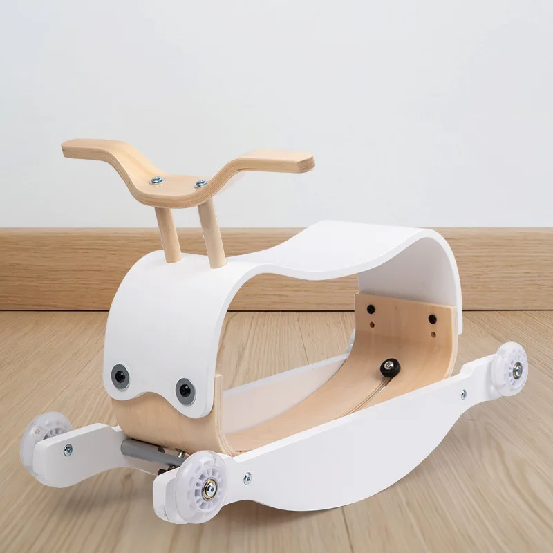 Tiktok Hot  Two-in-one Toddler Rocking Horse Wooden Walker Toy