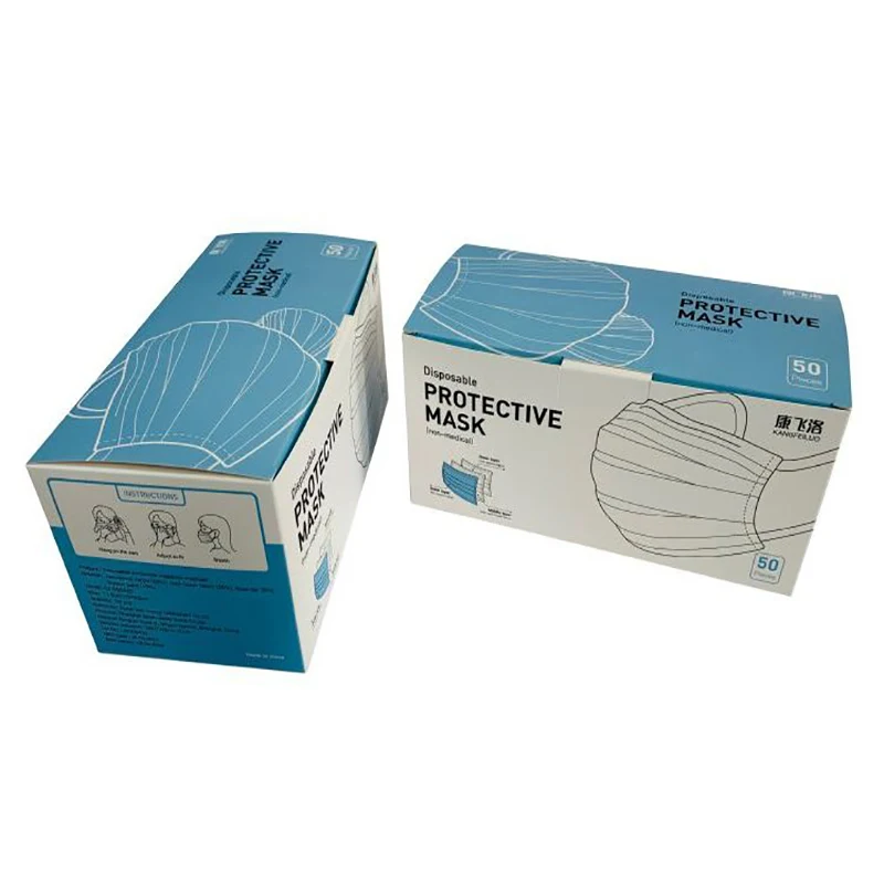 Custom printed sheet face mask box