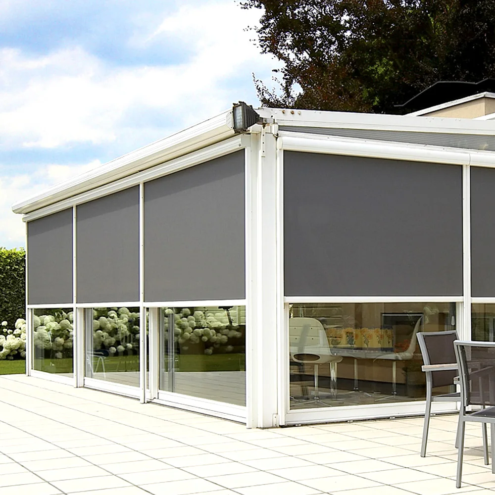 QINGYING High Quality Automatic Manufacturer Sell Remote Control Waterproof Outdoor Zip Track Roller Blinds