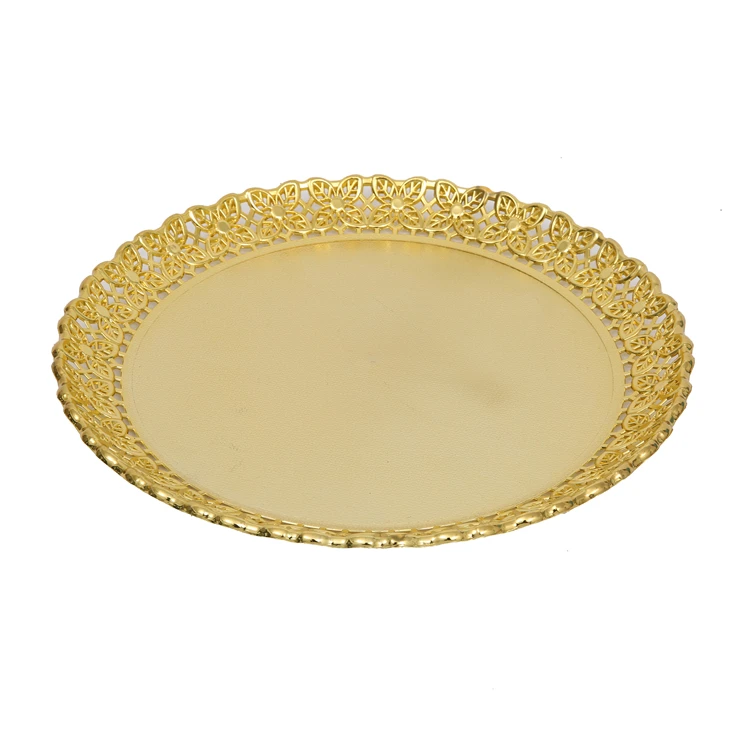 Support Diversified Customized Wedding Parties Gold Plated Serving Candy Dry Home Decorative Gold Plated Serving Tray