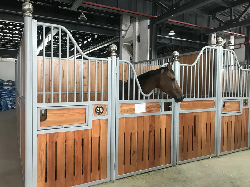 Customized front panel horse stall bamboo material horse stable design