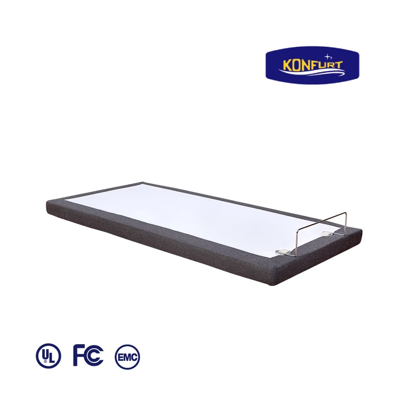 Konfurt Electric Massage Adjustable Bed Head and Foot Control Upholstered Adjustable Bed Base