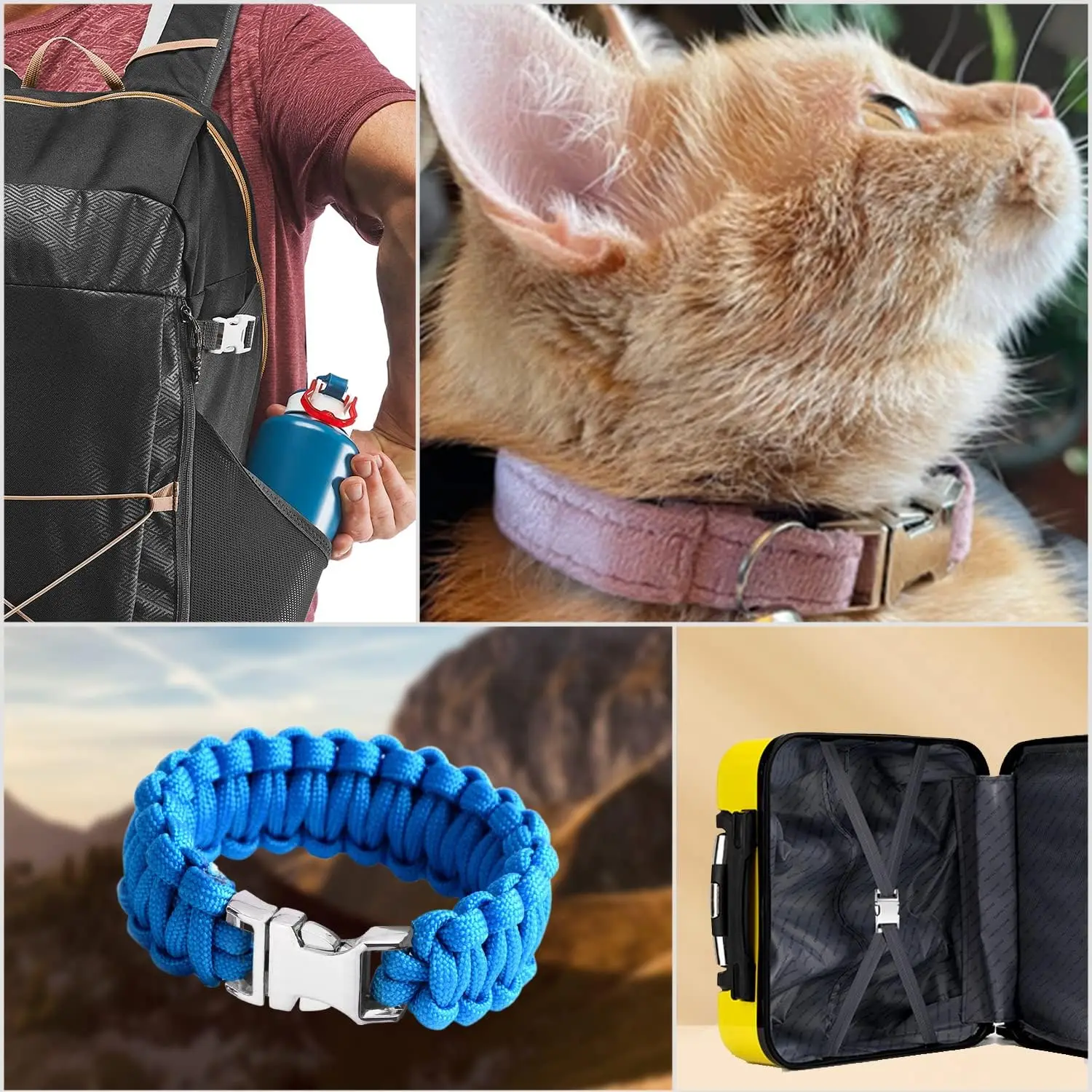 Wholesale Factory Custom 20MM Metal quick release buckle D ring/ Dog snap hook/ adjustable clip set for Dog collar hardware