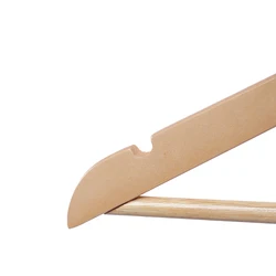 Inspring Wooden Pant Hanger Wooden Suit Hangers with Steel Clips and Hooks, Natural Wood Collection Skirt Hangers