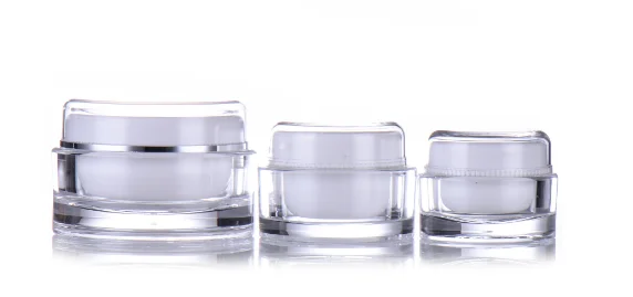 In stock Eye Cream Cosmetics Jar 50 ml Round White Acrylic Jars for face cream 15g 30g 50g