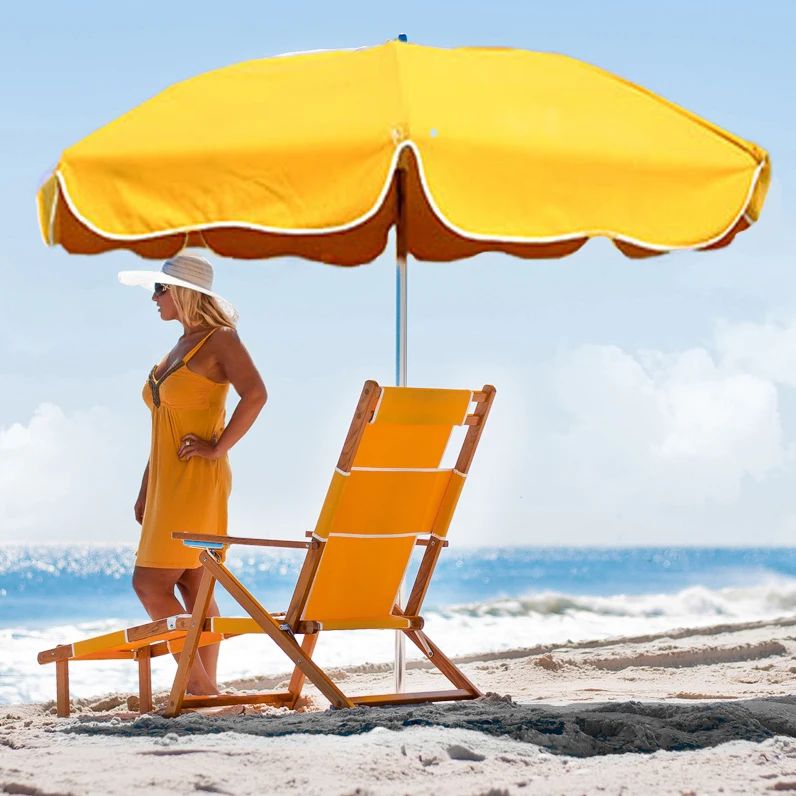 
Adjustable Reclining Wood Beach Canvas Outdoor Wood Camping Leisure Picnic Folding Chair 