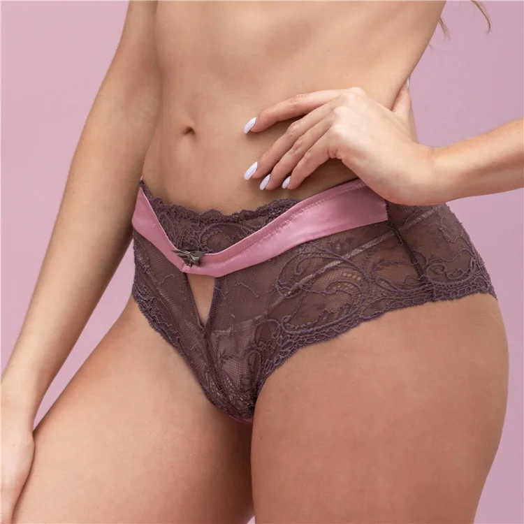 Professional Designer Service Mid-Rise Shiny Sheer Satin Panties for Women