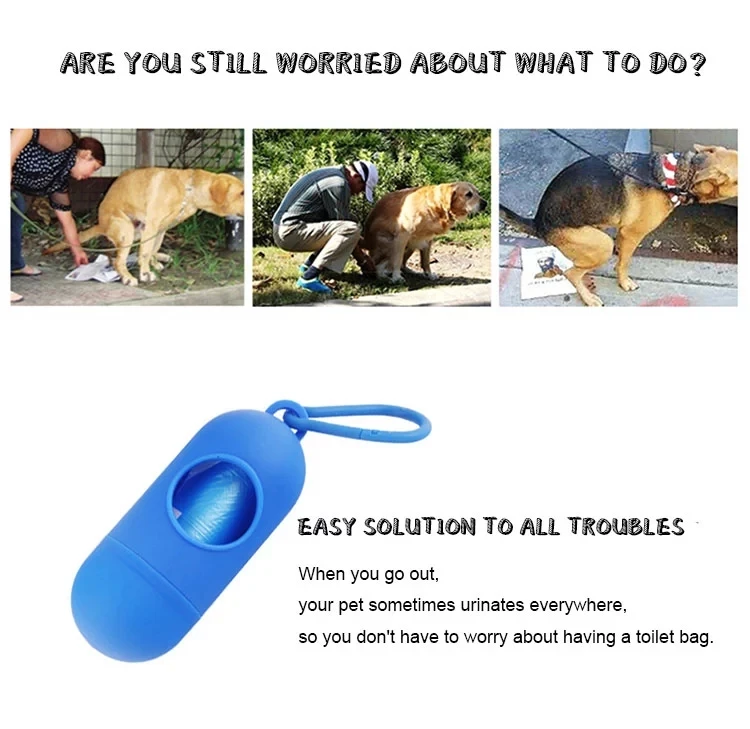 Custom Printed  Disposable Eco Friendly Black Trash Garbage Pet Dog Waste Poop Poo Bag For Dogs